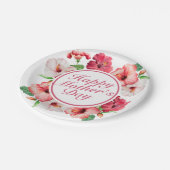 Elegant Happy Mother's Day Floral Paper Plate Pappteller (Schrägansicht)