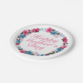 Elegant Happy Mother's Day Floral Paper Plate Pappteller (Schrägansicht)