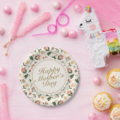 Elegant Happy Mother's Day Floral Paper Plate Pappteller (Party)