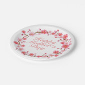 Elegant Happy Mother's Day Floral Paper Plate Pappteller (Schrägansicht)
