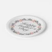 Elegant Happy Mother's Day Floral Paper Plate Pappteller (Schrägansicht)
