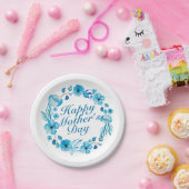 Elegant Happy Mother's Day Floral Paper Plate Pappteller (Party)