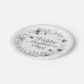 Elegant Happy Mother's Day Floral Paper Plate Pappteller (Schrägansicht)