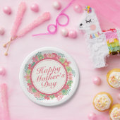 Elegant Happy Mother's Day Floral Paper Plate Pappteller (Party)