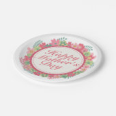 Elegant Happy Mother's Day Floral Paper Plate Pappteller (Schrägansicht)