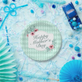 Elegant Happy Mother's Day Floral Paper Plate Pappteller (Party)