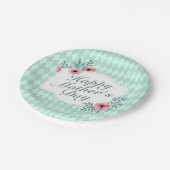 Elegant Happy Mother's Day Floral Paper Plate Pappteller (Schrägansicht)