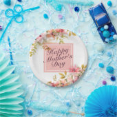 Elegant Happy Mother's Day Floral Paper Plate Pappteller (Party)