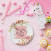 Elegant Happy Mother's Day Floral Paper Plate Pappteller (Party)