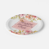 Elegant Happy Mother's Day Floral Paper Plate Pappteller (Schrägansicht)
