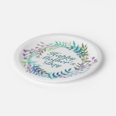 Elegant Happy Mother's Day Floral Paper Plate Pappteller (Schrägansicht)