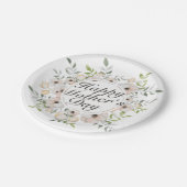 Elegant Happy Mother's Day Floral Paper Plate Pappteller (Schrägansicht)
