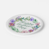 Elegant Happy Mother's Day Floral Paper Plate Pappteller (Schrägansicht)