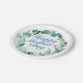 Elegant Happy Mother's Day Floral Paper Plate Pappteller (Schrägansicht)