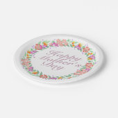 Elegant Happy Mother's Day Floral Paper Plate Pappteller (Schrägansicht)