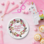 Elegant Happy Mother's Day Floral Paper Plate Pappteller (Party)