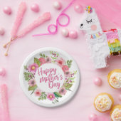 Elegant Happy Mother's Day Floral | Papierplatte Pappteller (Party)