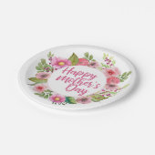 Elegant Happy Mother's Day Floral | Papierplatte Pappteller (Schrägansicht)