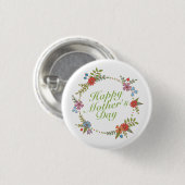 Elegant Happy Mother's Day Floral | Schaltfläche B Button (Vorne & Hinten)