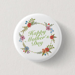 Elegant Happy Mother's Day Floral   Schaltfläche B Button