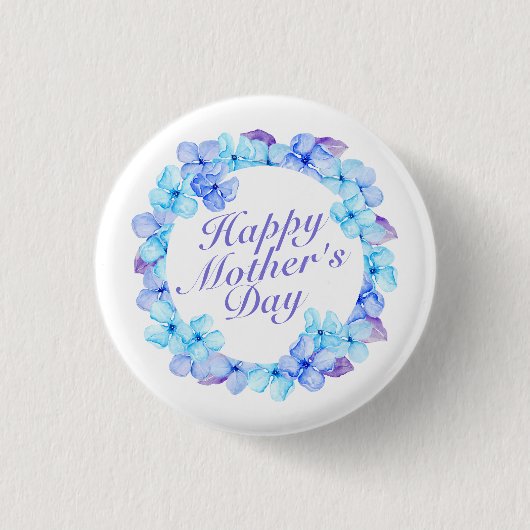 Elegant Happy Mother's Day Floral | Schaltfläche B Button (Vorderseite)