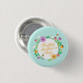 Elegant Happy Mother's Day Floral | Schaltfläche B Button (Vorne & Hinten)