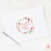 Elegant Happy Mother's Day Floral | SIEGEL Runder Aufkleber (Umschlag)