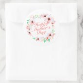 Elegant Happy Mother's Day Floral | SIEGEL Runder Aufkleber (Tasche)