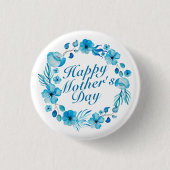 Elegant Happy Mother's Day Floral Wreath Button (Vorderseite)