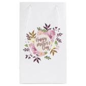 Elegant Happy Mother's Day Floral Wreath Geschenkt Kleine Geschenktüte (Rückseite)