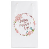 Elegant Happy Mother's Day Floral Wreath Geschenkt Kleine Geschenktüte (Rückseite)