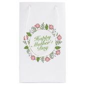 Elegant Happy Mother's Day Floral Wreath Geschenkt Kleine Geschenktüte (Rückseite)
