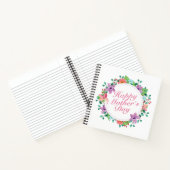 Elegant Happy Mother's Day Floral Wreath Guestbook Notizblock (Innenseite)