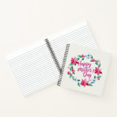 Elegant Happy Mother's Day Floral Wreath Guestbook Notizblock (Innenseite)
