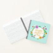 Elegant Happy Mother's Day Floral Wreath Guestbook Notizblock (Innenseite)