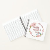 Elegant Happy Mother's Day Floral Wreath Guestbook Notizblock (Innenseite)