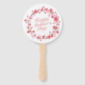 Elegant Happy Mother's Day Floral Wreath Hand Fan Fächer (Rückseite)