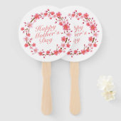 Elegant Happy Mother's Day Floral Wreath Hand Fan Fächer (Vorne und Hinten)