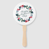 Elegant Happy Mother's Day Floral Wreath Hand Fan Fächer (Rückseite)