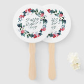 Elegant Happy Mother's Day Floral Wreath Hand Fan Fächer (Vorne und Hinten)