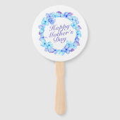 Elegant Happy Mother's Day Floral Wreath Hand Fan Fächer (Rückseite)