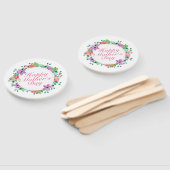 Elegant Happy Mother's Day Floral Wreath Hand Fan Fächer (Non-assembled)