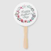 Elegant Happy Mother's Day Floral Wreath Hand Fan Fächer (Vorderseite)
