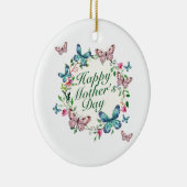Elegant Happy Mother's Day Floral Wreath Keramik Ornament (Rechts)