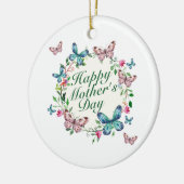 Elegant Happy Mother's Day Floral Wreath Keramik Ornament (Links)