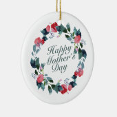 Elegant Happy Mother's Day Floral Wreath Keramik Ornament (Rechts)