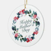 Elegant Happy Mother's Day Floral Wreath Keramik Ornament (Links)