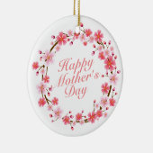 Elegant Happy Mother's Day Floral Wreath Keramikornament (Rechts)