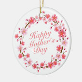 Elegant Happy Mother's Day Floral Wreath Keramikornament (Links)