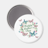 Elegant Happy Mother's Day Floral Wreath | Magnet (Vorderseite/Rückseite)